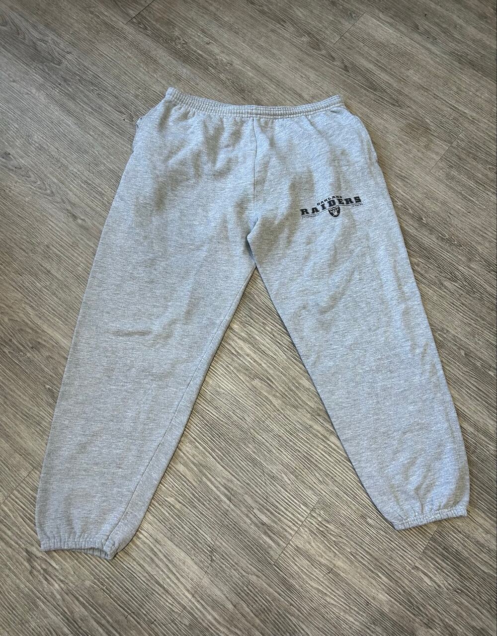 Vintage 2001 Lee Sport Oakland Raiders Sweatpant Mens XL Grey Fleece Joggers NFL